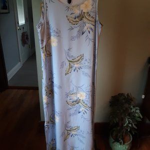 Blue Caribbean Floral Print Dress